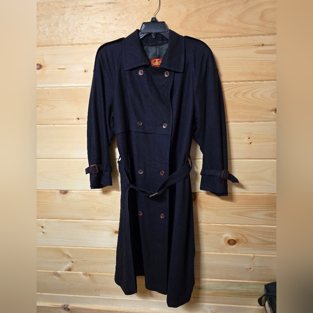 Vintage Salko Wool Coat Trench Style US Size 8